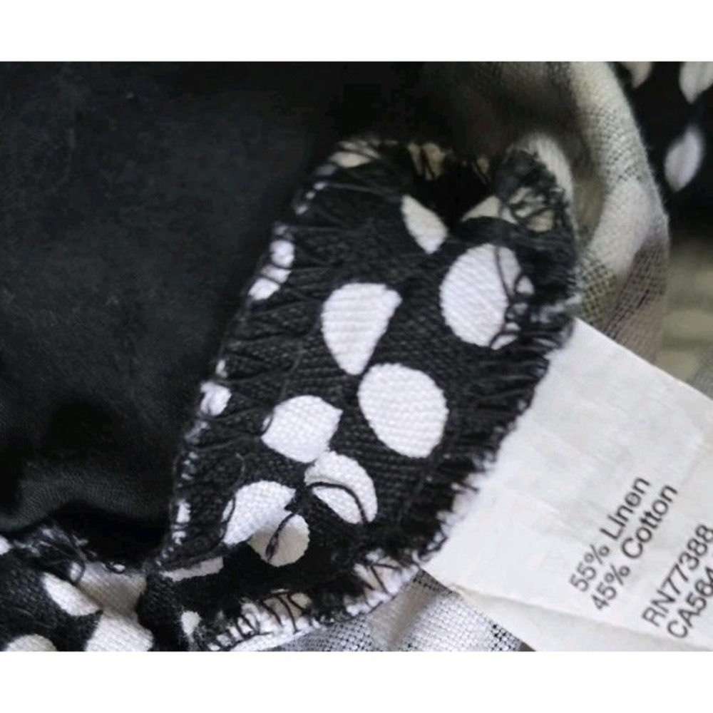 J Crew Womens Black White Polka Dots Shorts Size 2 Linen Blend Elastic Pull On - Picture 5 of 6